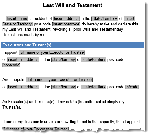 Sample Excerpt of will