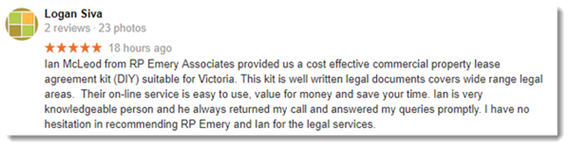 google review Victoria commercial lease
