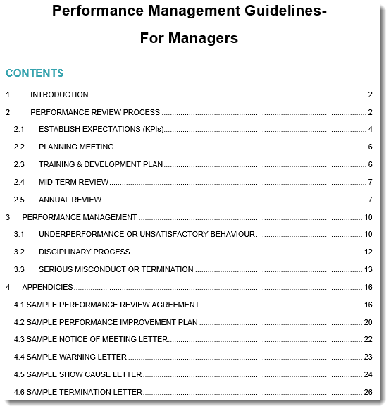 employee management guidelines sample
