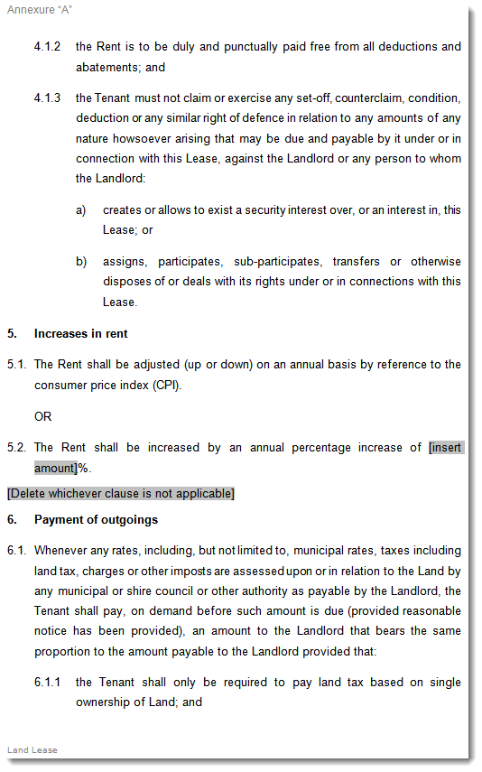 Land Lease Sample 4