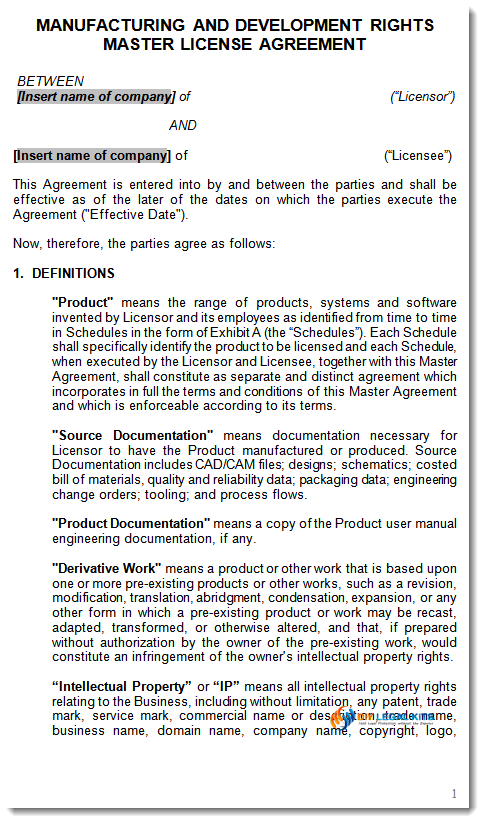 Manufacturing and Development Agreement Sample 