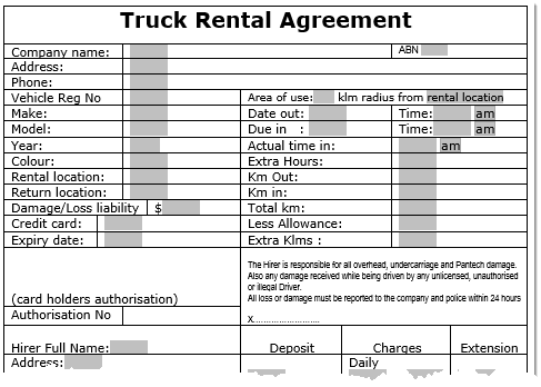 sample from truck rental template