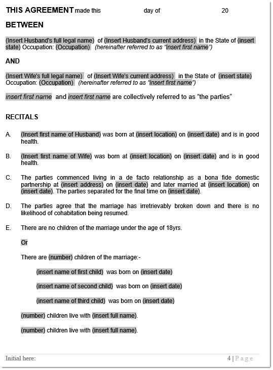 Superannuation Splitting Sample